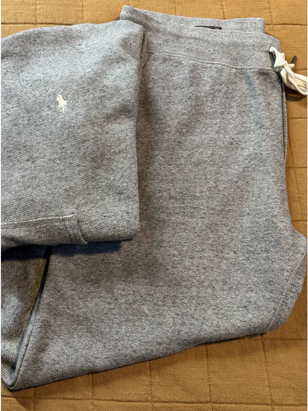 Women Polo Ralph Lauren Gray Sweatsuit with Embroidered Pony and side slit.